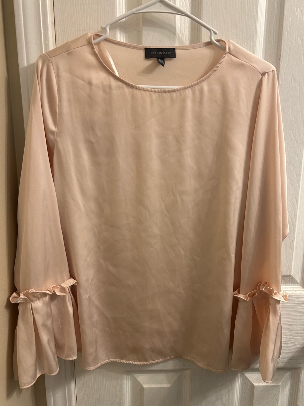 The Limited Pale Peach Ruffle-Sleeve Blouse
